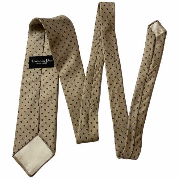Christian Dior Monsieur Silk Geometric Vintage Tie Necktie OS - Picture 2 of 8
